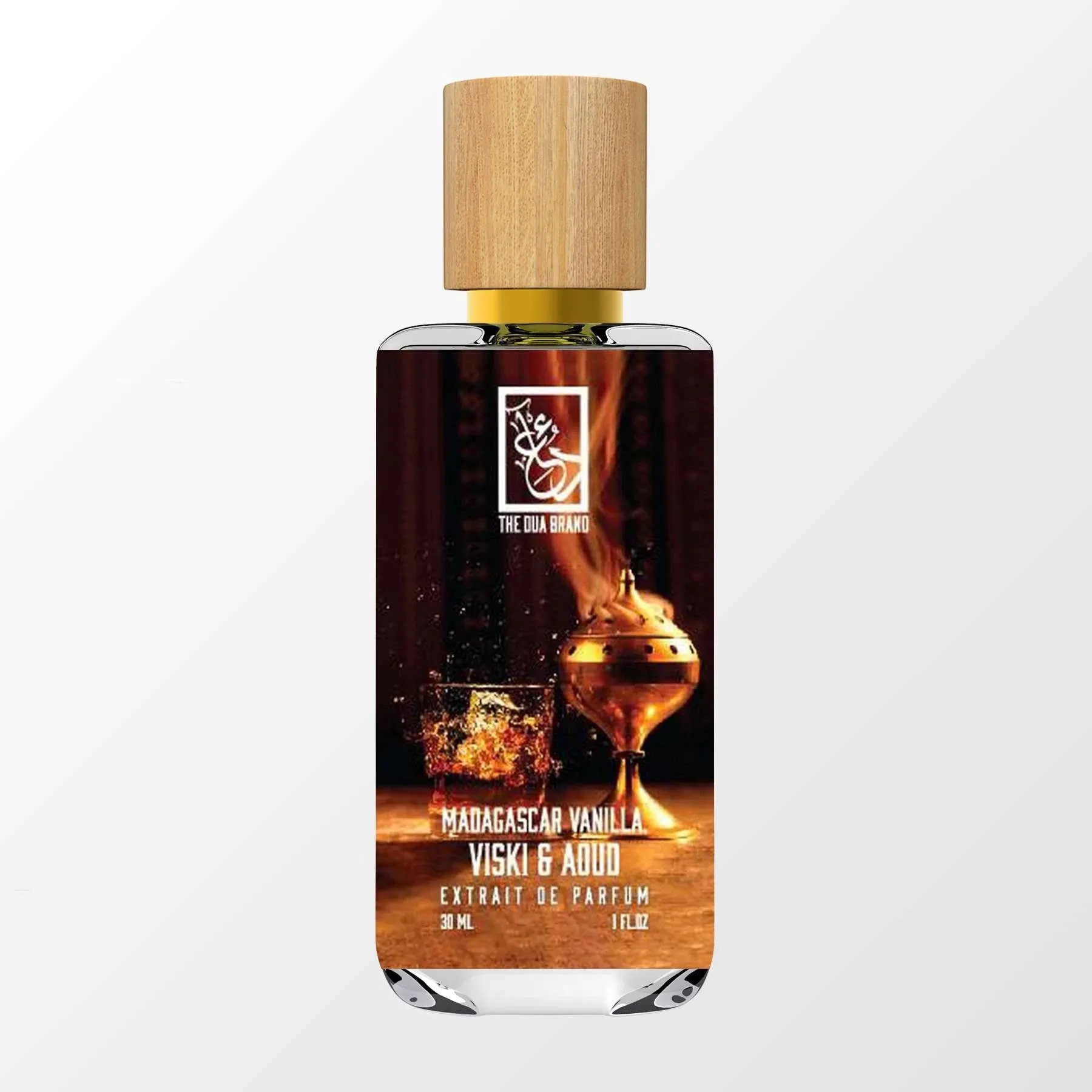 The Dua Brand Madagascar Vanilla, Viski, & Aoud parfüm şişesi