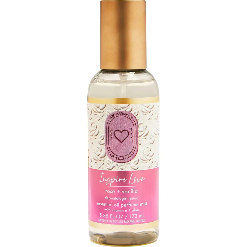Bath & Body Works Inspire Love Rose & Vanilla Bath & Body Works Essential Oil Mist parfüm şişesi
