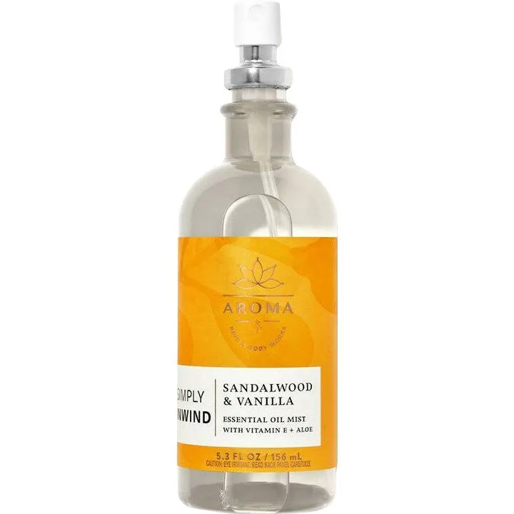 Bath & Body Works Simply Unwind Sandalwood & Vanilla parfüm şişesi